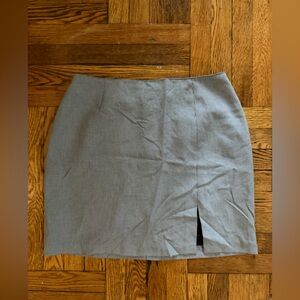 Vintage Fall Houndstooth Mini Skirt with Slit